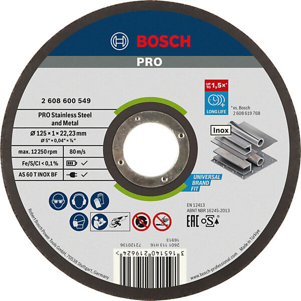 Bosch Elektrowerkzeuge PRO Stainless Steel and Metal Trennscheibe 2608600549